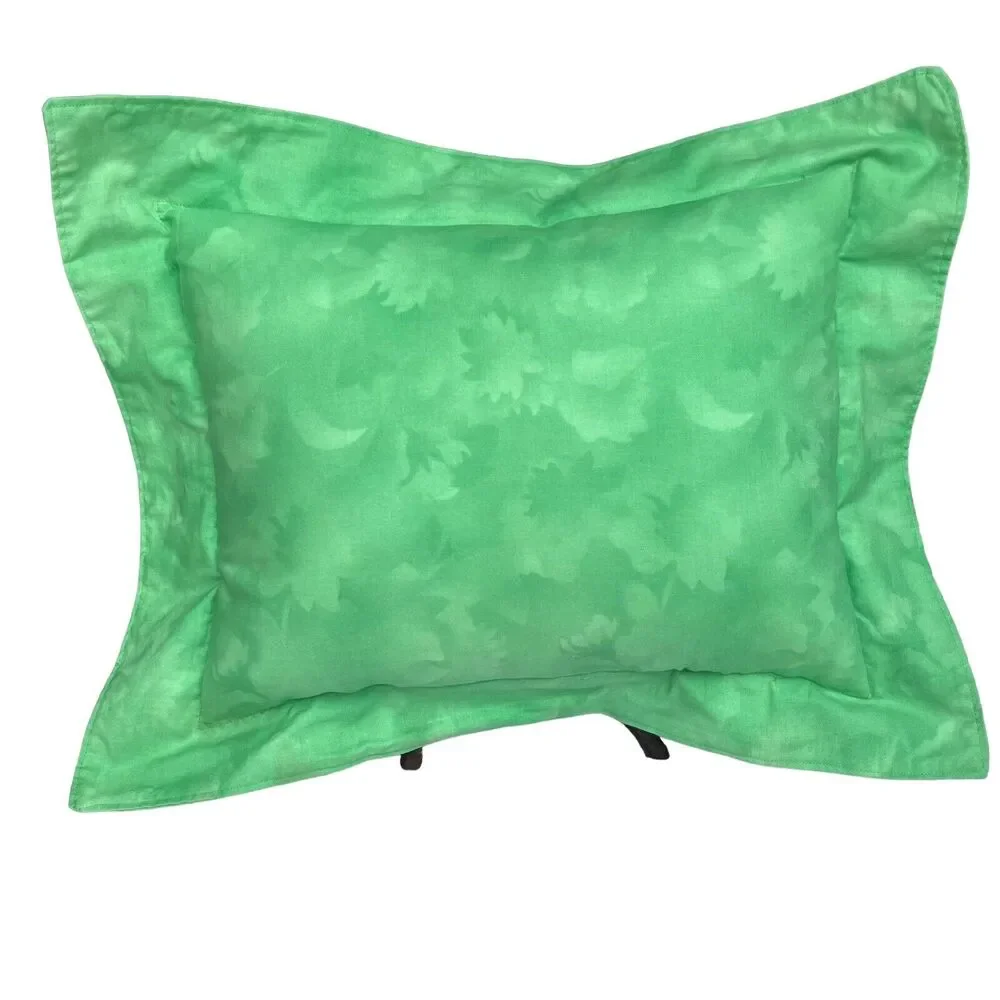 Vtg Quilted Batik Floral Throw Pillow 20” Appliqué Lily Cottagecore Botanical